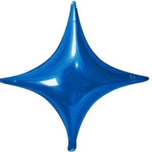 4 Point Star Shape Foil Balloon | Blue Color
