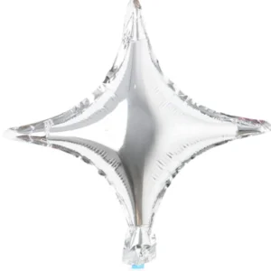 4 Point Star Shape Foil Balloon | Silver Color