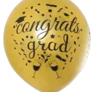 12'' Latex Gold Graduation Balloon