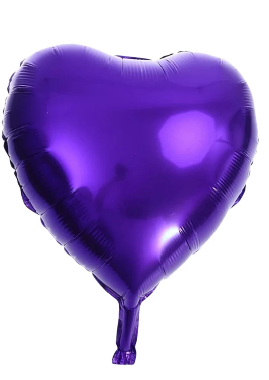 18" Purple Heart Shape Foil Balloon