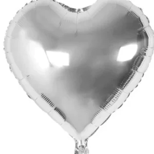 18" Silver Heart Shape Foil Balloon