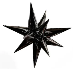 22" Black Starburst Shape Foil Balloon