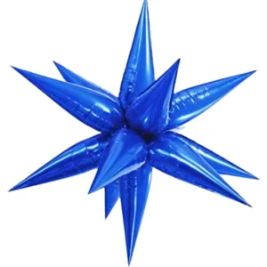 22" Blue Starburst Shape Foil Balloon