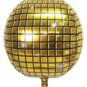 22" Gold Disco Orbz Shape Foil Balloon