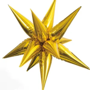 22" Gold Starburst Shape Foil Balloon