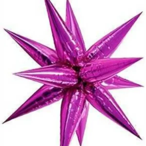 22" Hot Pink Starburst Shape Foil Balloon