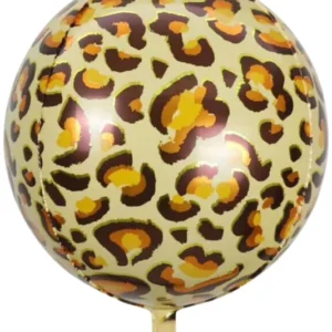 22" Printed Leopard Orbz Shape Foil Balloon
