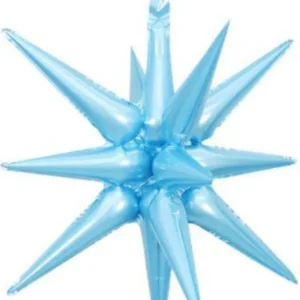 22" Light Blue Starburst Shape Foil Balloon