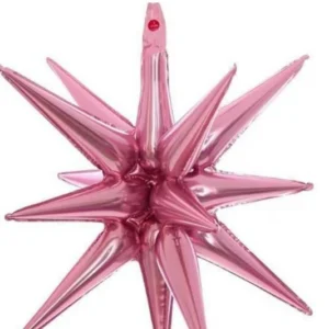 22" Pink Starburst Shape Foil Balloon