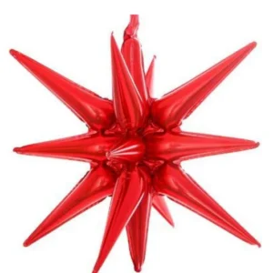 22" Red Starburst Shape Foil Balloon