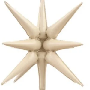 22" Sand White Starburst Shape Foil Balloon
