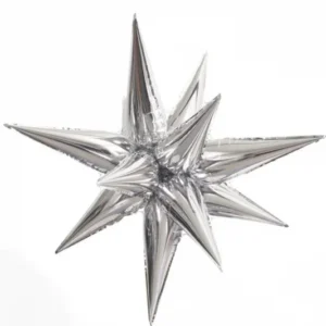 22" Silver Starburst Shape Foil Balloon