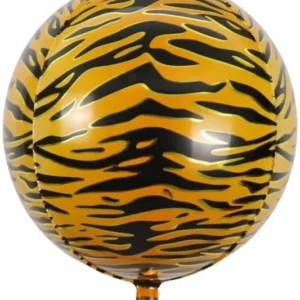 22" Printed Tiger Orbz Shape Foil Balloon