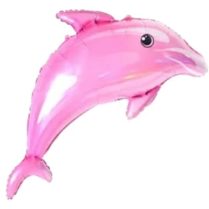 27'' Pink Dolphin Theme Foil Balloon
