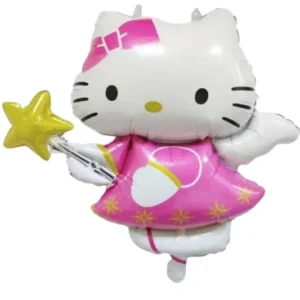 28'' Hello Kitty Pink with Wand Theme Foil Balloon