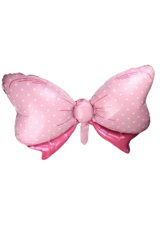 34'' Pink Bow Theme Foil Balloon