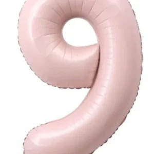 40" Blush Pink 9 Number Foil Balloons