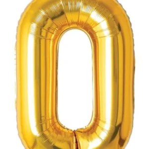 Gold 0 Number Foil Balloons