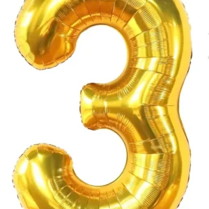 Gold 3 Number Foil Balloons