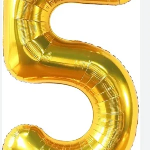 Gold 5 Number Foil Balloons