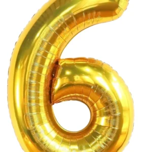 Gold 6 Number Foil Balloons
