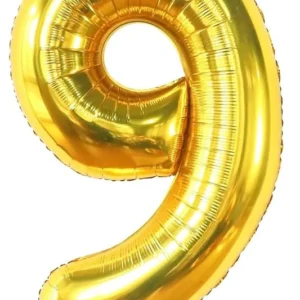 Gold 9 Number Foil Balloons