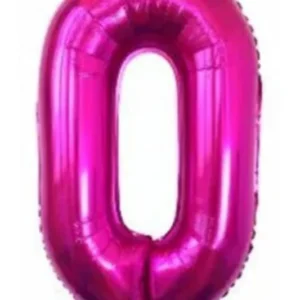 40" Hot Pink 0 Number Foil Balloons