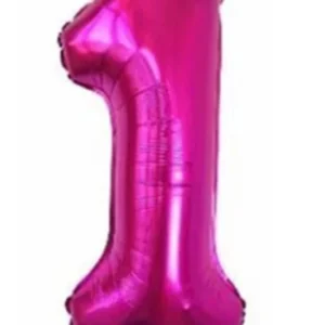 40" Hot Pink 1 Number Foil Balloons