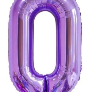 40" Purple 0 Number Foil Balloons