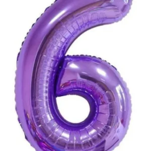 40" Purple 6 Number Foil Balloons