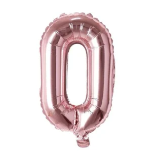 Rose Gold 0 Number Foil Balloons