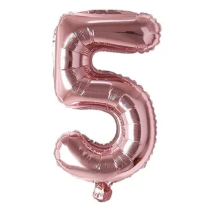 Rose Gold 5 Number Foil Balloons