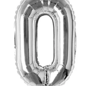 Silver 0 Number Foil Balloons