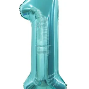 40" Teal 1 Number Foil Balloons