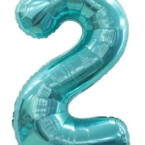 40" Teal 2 Number Foil Balloons