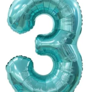 40" Teal 3 Number Foil Balloons