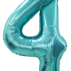 40" Teal 4 Number Foil Balloons