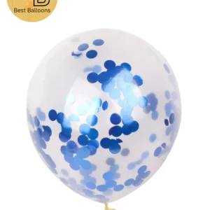 12" Round Confetti Balloons | Blue Color
