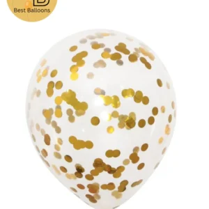 12" Round Confetti Balloons | Gold Color