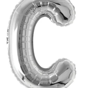16" Silver C Letter Foil Balloon