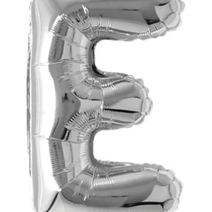 16" Silver E Letter Foil Balloon