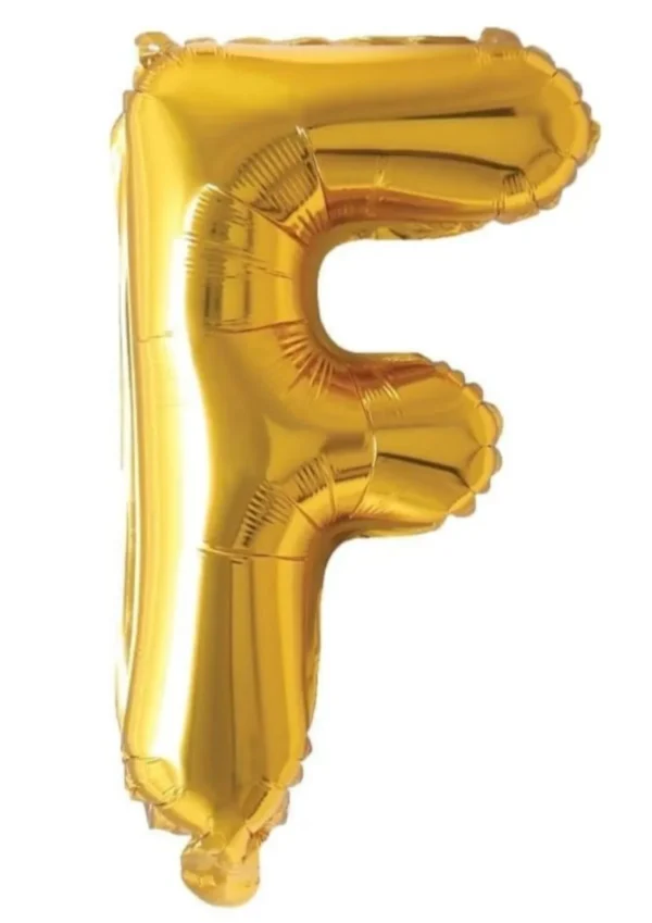 16" Gold F Letter Foil Balloons