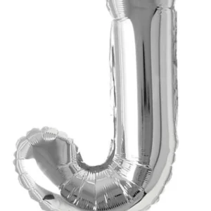 16" Silver J Letter Foil Balloon