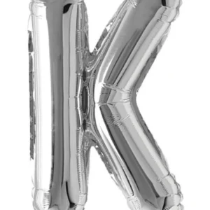 16" Silver K Letter Foil Balloon