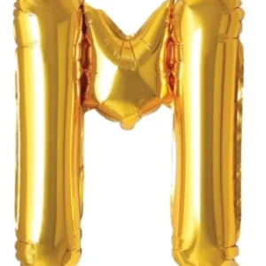 16" Gold M Letter Foil Balloons