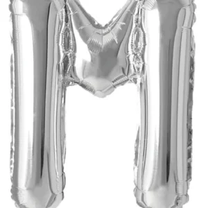 16" Silver M Letter Foil Balloon