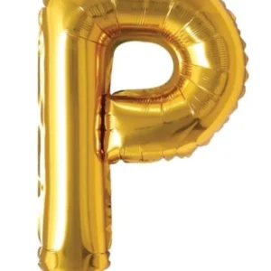 16" Gold P Letter Foil Balloons
