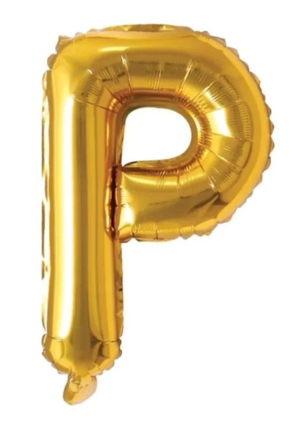 16" Gold P Letter Foil Balloons
