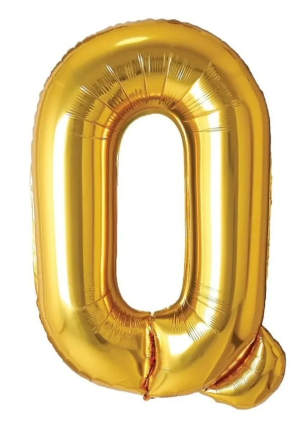 16" Gold Q Letter Foil Balloons