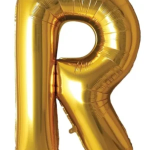 16" Gold R Letter Foil Balloons